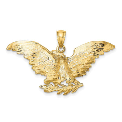 14K Eagle w/ Wings Spread Charm, 28.6 x 41.3mm