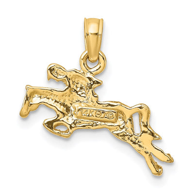14K Jockey on Jumping Horse Charm