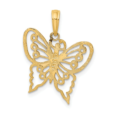 14K Cut-Out Butterfly Charm, 21.2 x 19.3mm