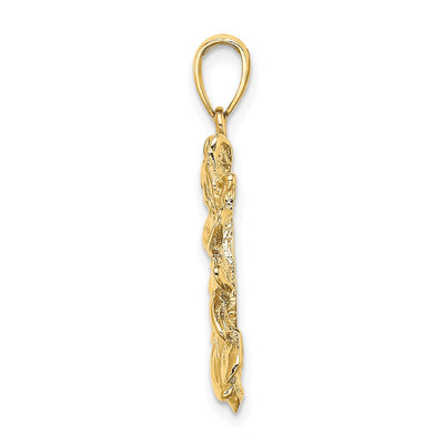 14K Smiling Sun Charm, 27.7 x 21.7mm