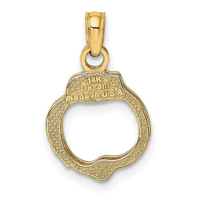 14K 2-Piece Handcuffs Charm, 14.3 x 13.95mm