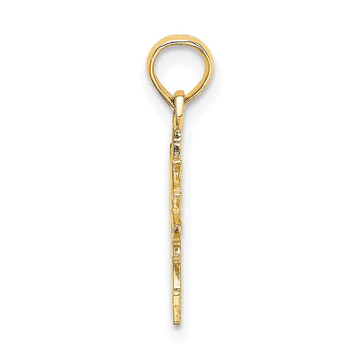 14K Smiling Sun Charm, 17.6 x 13.6mm