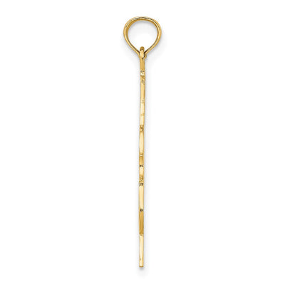 14K Polished Engraved Upright Bass Charm