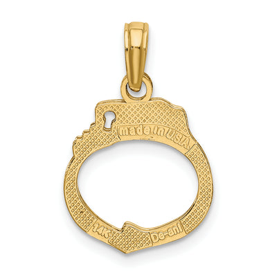 14K 2-Piece Handcuffs Charm, 14.3 x 13.95mm