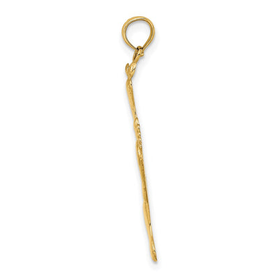 14K Polished Triple Vertical Feet Charm
