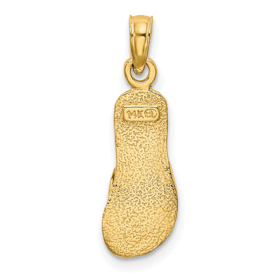 14K Single Polished Strap Flip-Flop Charm, 20.6 x 6.7mm