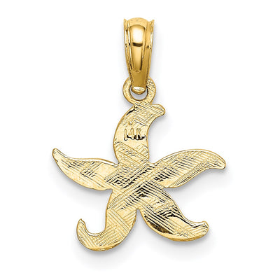 14K Flat Starfish Charm, 15 x 12.8mm