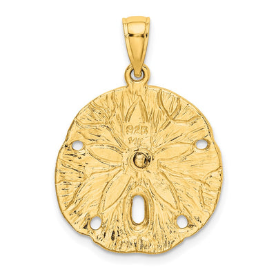 14K Starfish on Sand Dollar Charm, 27 x 20.05mm