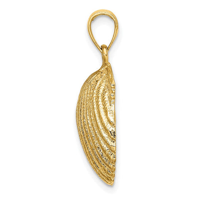 14K Scallop Shell Charm, 25 x 17.5mm