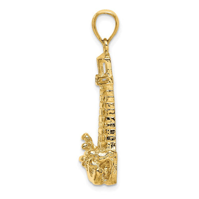 14K Lighthouse W/ Wave Charm, 34.25 x 16.5mm