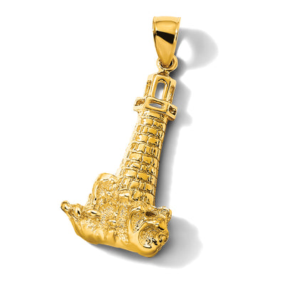 14K Lighthouse W/ Wave Charm, 34.25 x 16.5mm