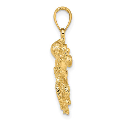 14K Textured Octopus Charm, 26 x 28mm