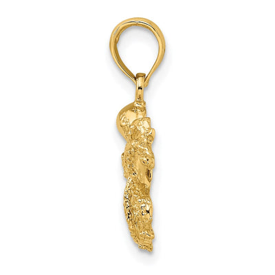 14K Textured Octopus Charm, 22 x 20.6mm