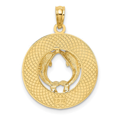 14K FLORIDA w/Dolphins Circle Charm