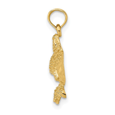 14K Textured Spotted Eagle Ray Charm, 21 x 18mm