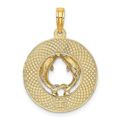 14K SANIBEL w/Dolphins Circle Charm