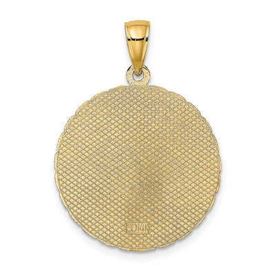 14K Jamaica and Palm Tree Disk Charm, 28.9 x 21.65mm