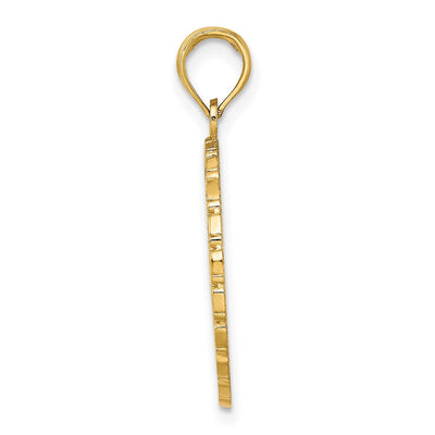 14K Jamaica and Palm Tree Disk Charm, 25.47 x 18.97mm