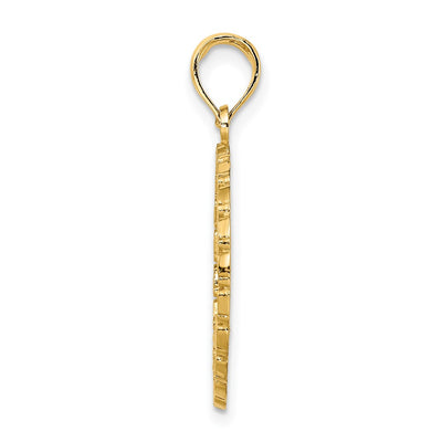 14K JAMAICA Palm Tree Circle Charm