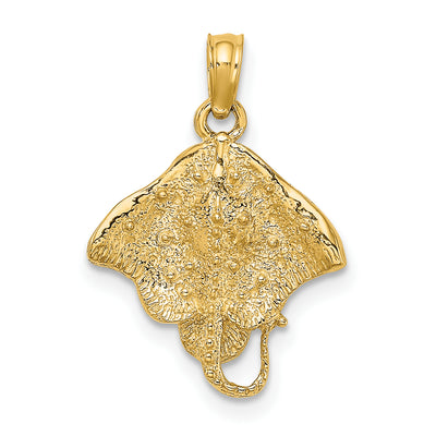 14K Stingray Charm, 20 x 15.15mm