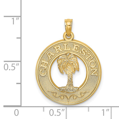 14K Charleston Palm Tree Charm, 25 x 19.6mm