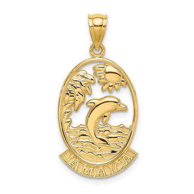 14K JAMAICA W/Dolphin Sunset Scene Charm