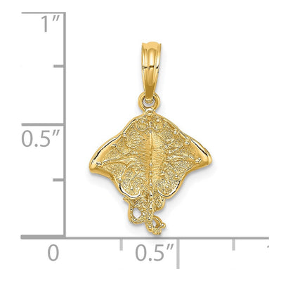 14K Stingray Charm, 21 x 14.45mm