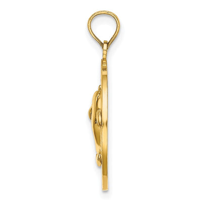 14K BONAIRE Circle w/ Dolphins Charm