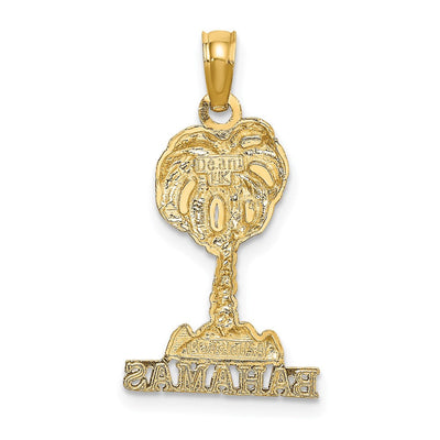14K Bahamas Palm Tree Charm, 24.4 x 10.9mm