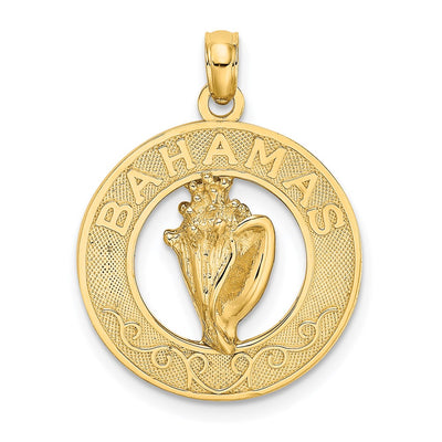 14K BAHAMAS W/Conch Shell Circle Charm