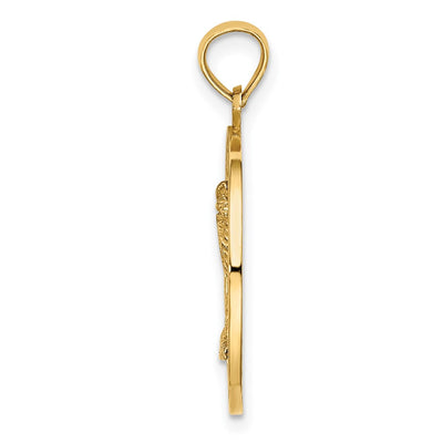 14K TURKS AND CAICOS w/ Palm Tree Circle Charm