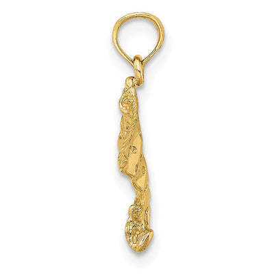 14K Spotted Eagle Ray with Holes Charm, 19 x 18.25mm