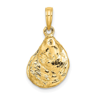 14K 3-D Textured Oyster Shell Charm, 21 x 13mm