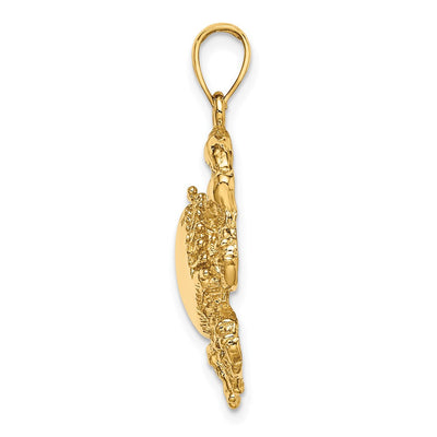 14K Crab Charm, 28 x 23mm