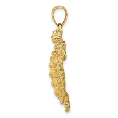 14K Land Turtle Charm, 35 x 16.18mm