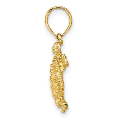 14K Land Turtle Charm, 21 x 9.7mm