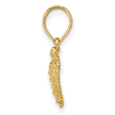 14K Land Turtle Charm, 19 x 7.8mm