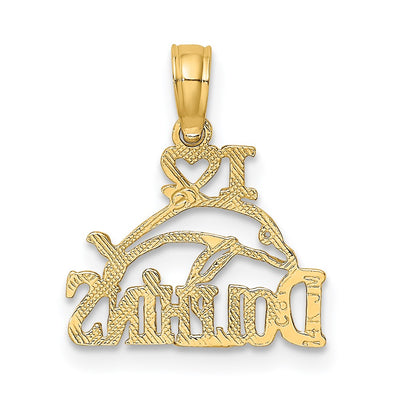 14K I HEART DOLPHINS w/ Dolphin Charm