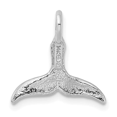 14K White Gold 3-D Polished Whale Tail Chain Slide, 20 x 16mm
