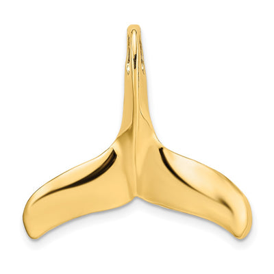 14K 3-D Polished/Textured Whale Tail Charm