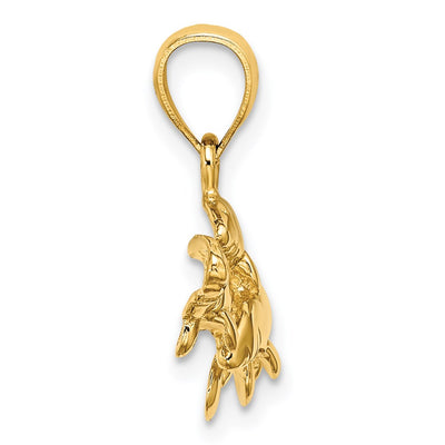 14K Polished Triple Manatee Charm