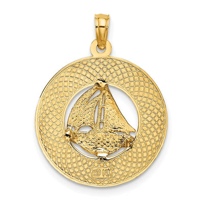14K SANIBEL w/Sailboat Circle Charm
