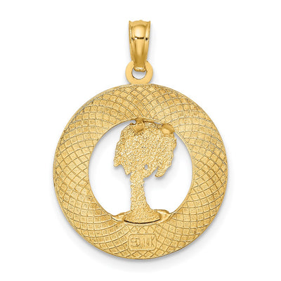 14K SIESTA KEY FLORIDA w/Palm Tree Circle Charm