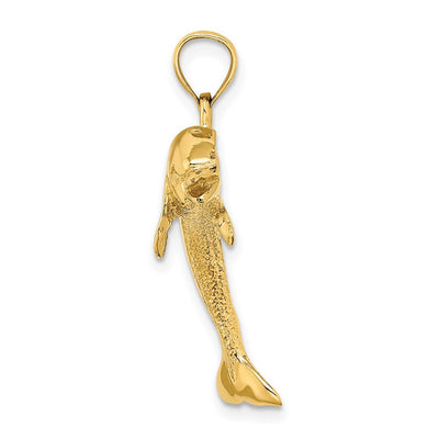 14K Polished Jumping Dolphin Charm, 28 x 32.1mm
