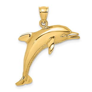 14K Polished Jumping Dolphin Charm (Style K7790)