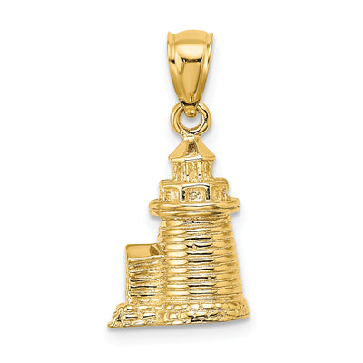 14K 3-D Brant Point Lighthouse Nantucket Harbor, Ma Charm