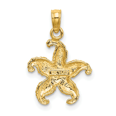 14K Starfish Charm, 18 x 14mm
