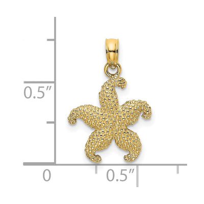 14K Starfish Charm, 18 x 14mm