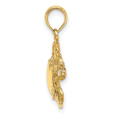 14K Crab Charm, 20 x 17.2mm