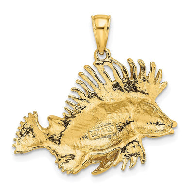 14K Starfish Charm, 18 x 11.9mm
